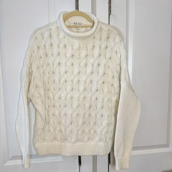Reiss Sweaters - REISS Beatrix Long Sleeve Knit Mock Neck Pullover Sweater White | Small